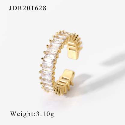 18k Gold Plated High-End Moissanites Opening Ring | Mix Mix Style [Hot Seller]-Mix MIx Style