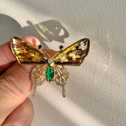 Xiliang Concubine light luxury high-end niche gradient crystal butterfly brooch female high-end temperament insect zircon pin-Mix MIx Style