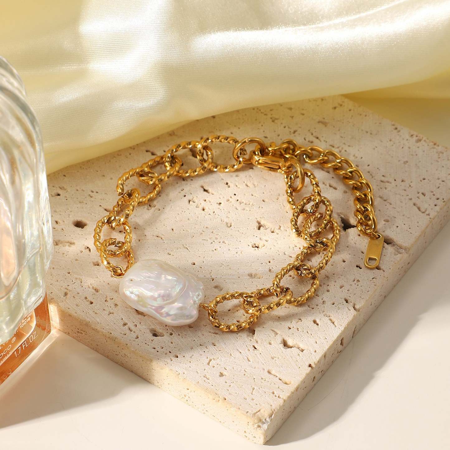 Retro 18K Gold-plated Chain Mabe Pearls Bracelet | Mix Mix Style [Hot Seller]-Mix MIx Style