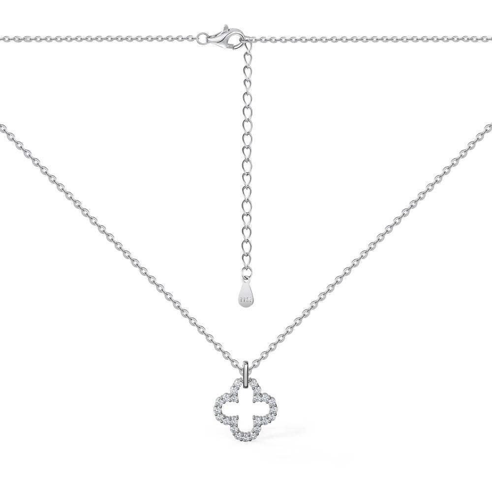 18k White Gold Plated Four-Leaf Clover Cecklace  Moissanite Jewelry-Mix MIx Style
