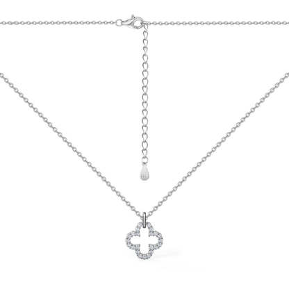18k White Gold Plated Four-Leaf Clover Cecklace  Moissanite Jewelry-Mix MIx Style
