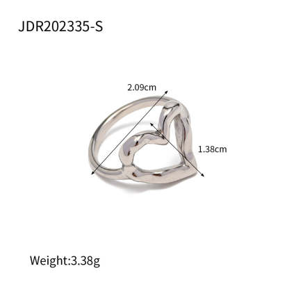French ring female design niche ins blogger same style hammer pattern love light luxury titanium steel gold-plated non-fading ring-Mix MIx Style