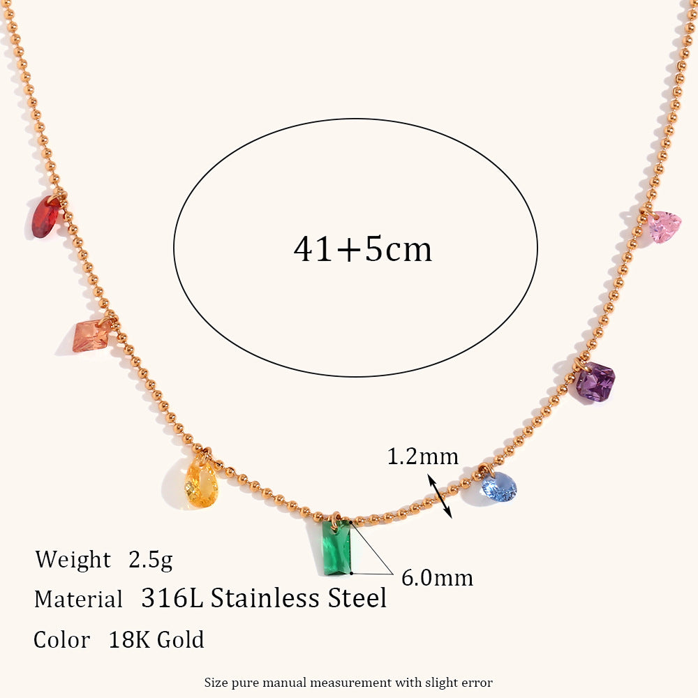 Multicolor Retro Classic Diamonds Luxury 18k Vermeil Gold Plated Necklace Bracelet & Anklet Jewelry Set | Mix Mix Style-Mix MIx Style