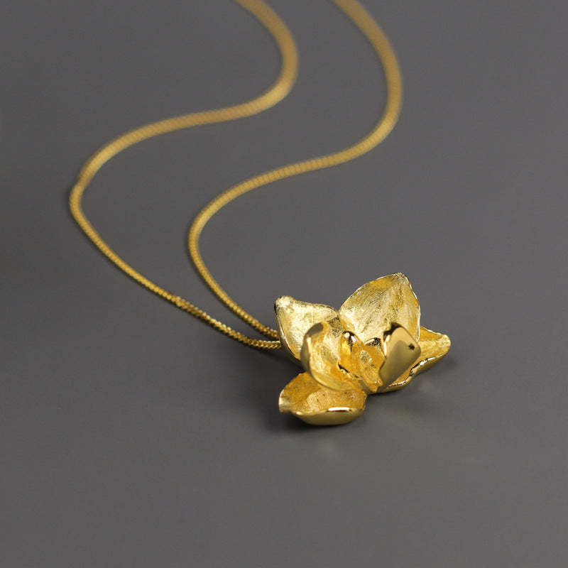 Flower Petals Vintage Pendant Luxury 18k White/Vermeil Gold Plated Necklace Jewelry | Mix Mix Style-Mix MIx Style