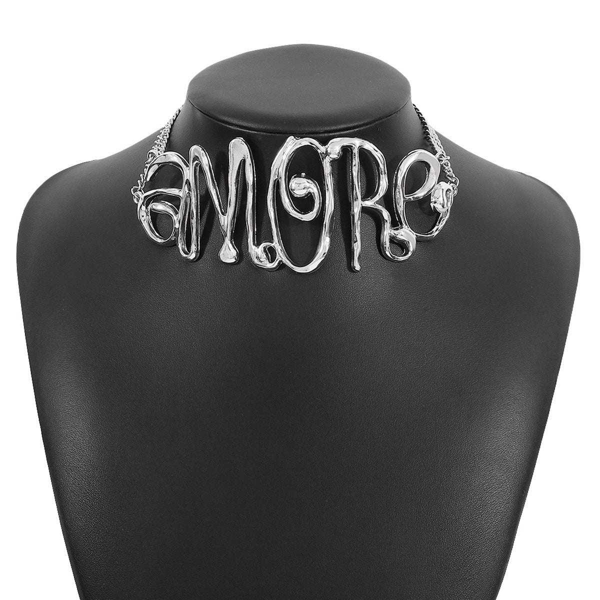 Love Vintage Exaggerated Letters Pendant Luxury 18k Vermeil Gold Plated Choker Necklace Jewelry | Mix Mix Style-Mix MIx Style