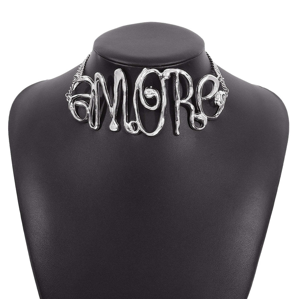 Love Vintage Exaggerated Letters Pendant Luxury 18k Vermeil Gold Plated Choker Necklace Jewelry | Mix Mix Style-Mix MIx Style