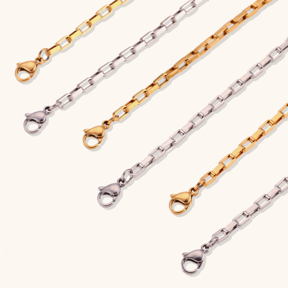 Long Chain Geometric Vintage Luxury 18k Gold Plated Necklace Bracelet & Anklet Jewelry Set | Mix Mix Style-Mix MIx Style