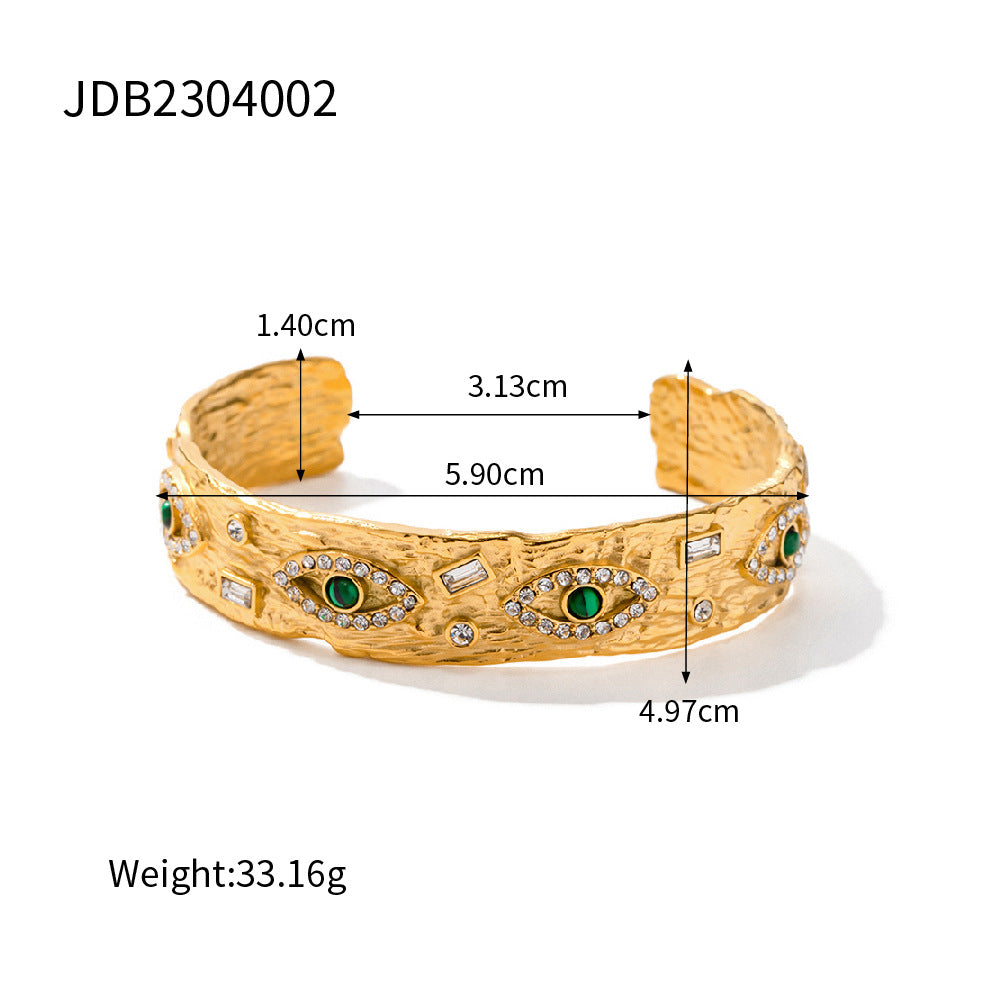 Devil's Eye 18k Gold Plated Opening Cuff Bracelet | Mix Mix Style [Hot Seller]-Mix MIx Style