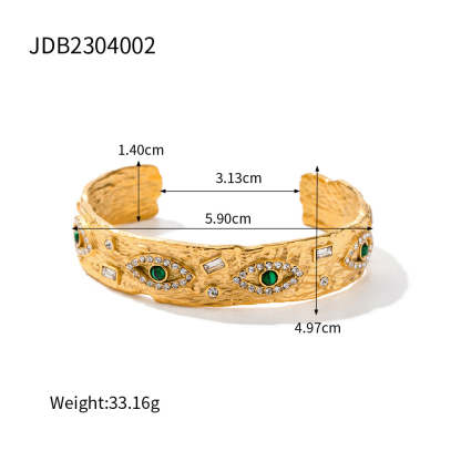 Devil's Eye 18k Gold Plated Opening Cuff Bracelet | Mix Mix Style [Hot Seller]-Mix MIx Style