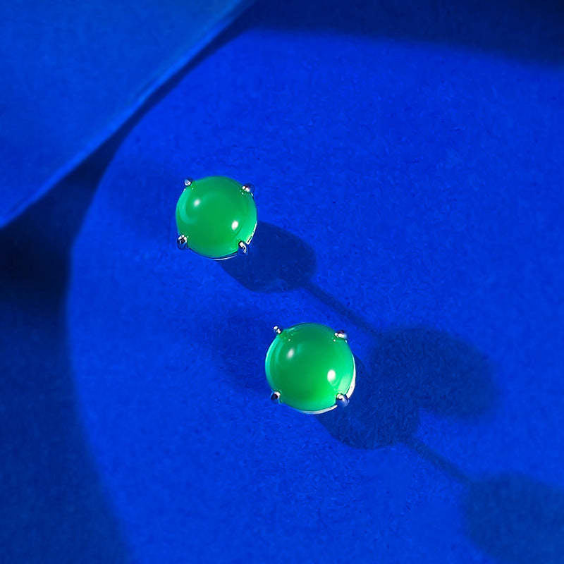 Minimalist Circle Classic Moissanite Diamonds Dainty 18k White Gold Plated Stud Earrings | Mix Mix Style-Mix MIx Style