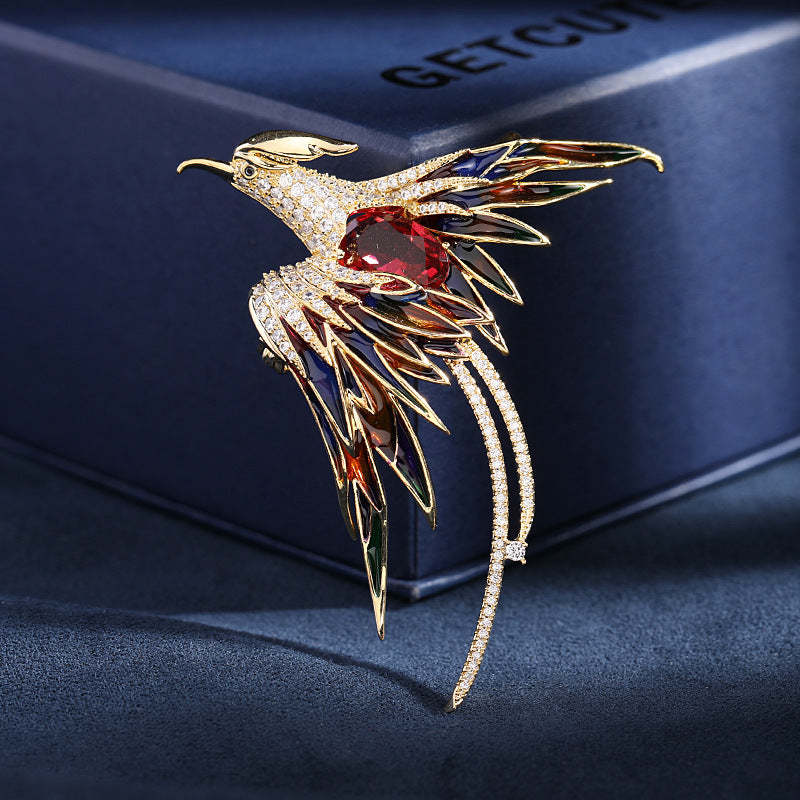 Light luxury high-end Chinese style phoenix brooch women's elegant coat corsage accessories 2022 autumn and winter new clothing-Mix MIx Style