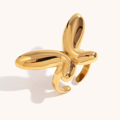 Bow/Butterfly/Heart Styles Open Retro Classic Diamonds Dainty 18k Vermeil Gold Plated Ring Jewelry | Mix Mix Style-Mix MIx Style