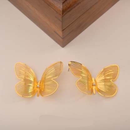 Butterfly Delicate Trendy 18k Vermeil Gold Plated Vintage Retro Stud Earrings | Mix Mix Style-Mix MIx Style