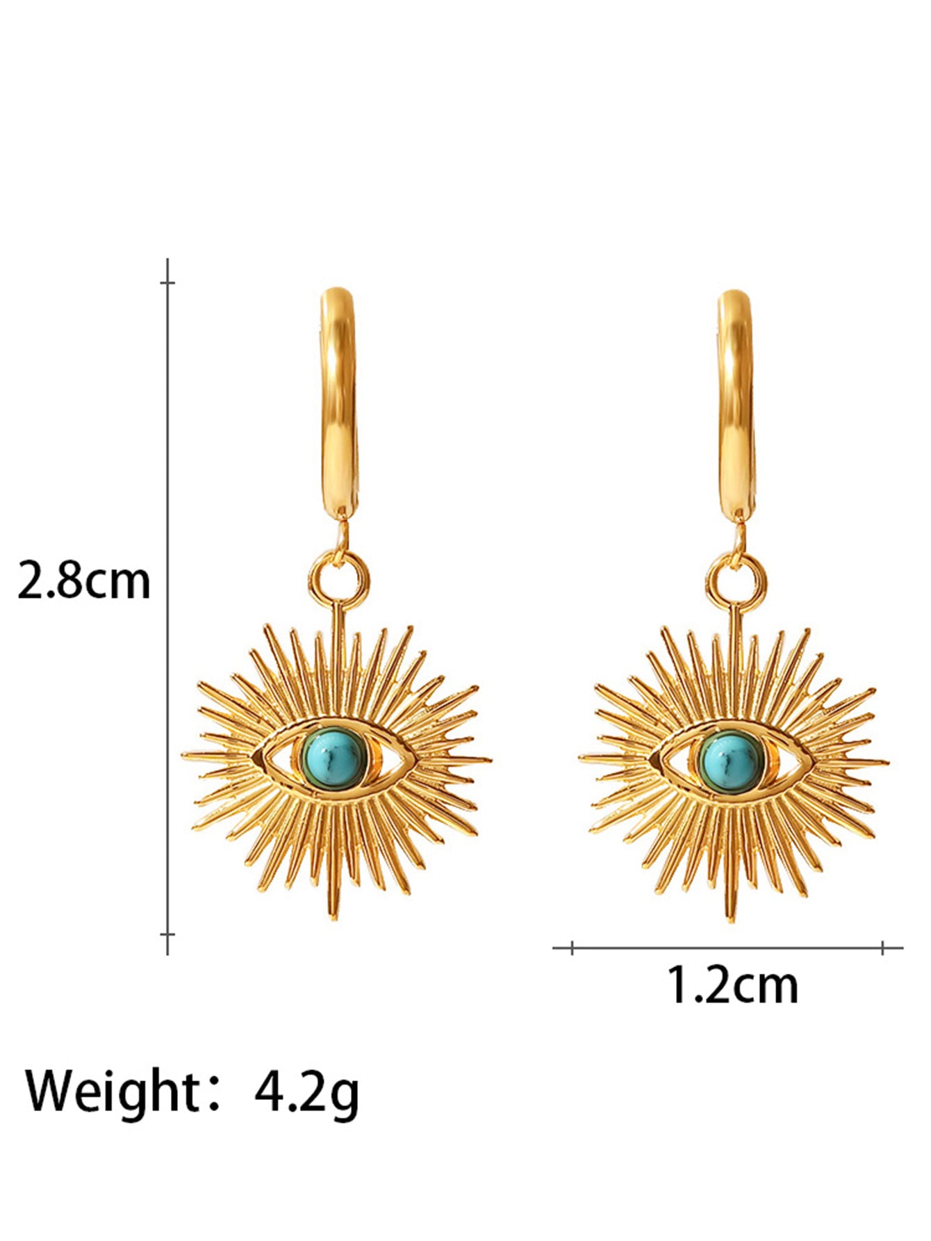 Vintage Green Natural Gem High-End 18k Gold Plated Earrings | Mix Mix Style [Hot Seller]-Mix MIx Style