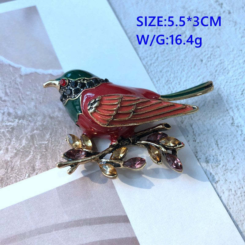 Cute colorful  diamond pearl elegant  glaze pin brooch bird, cat, elephant, dragonfly | Mix Mix Style [Hot Seller]-Mix MIx Style