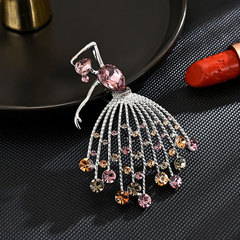 New design, elegant temperament, exquisite luxury, sweet and fresh dancer brooch, anti-exposure accessories, one piece dropshipping-Mix MIx Style
