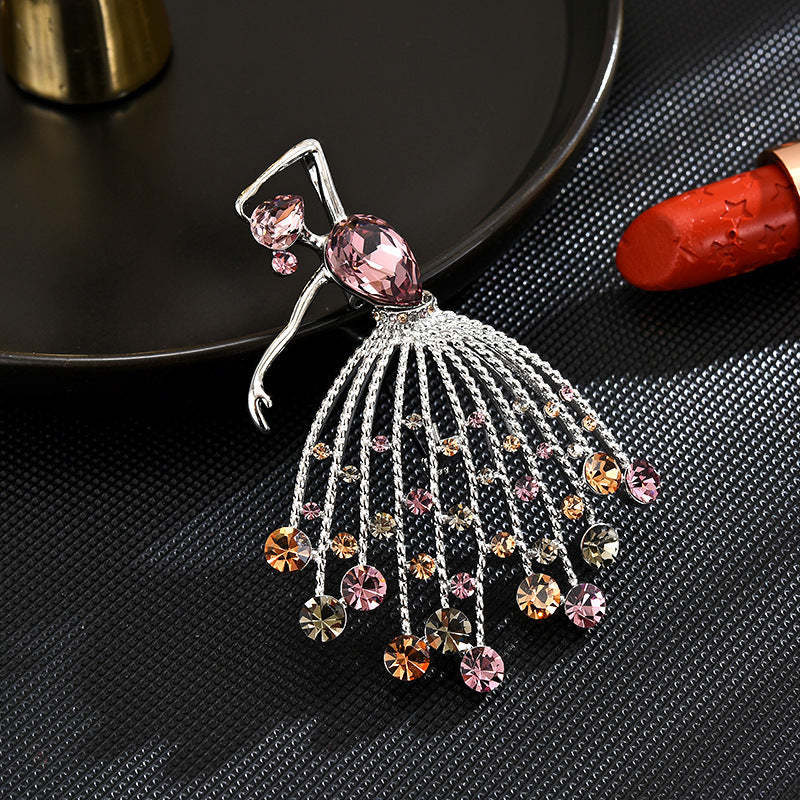 New design, elegant temperament, exquisite luxury, sweet and fresh dancer brooch, anti-exposure accessories, one piece dropshipping-Mix MIx Style