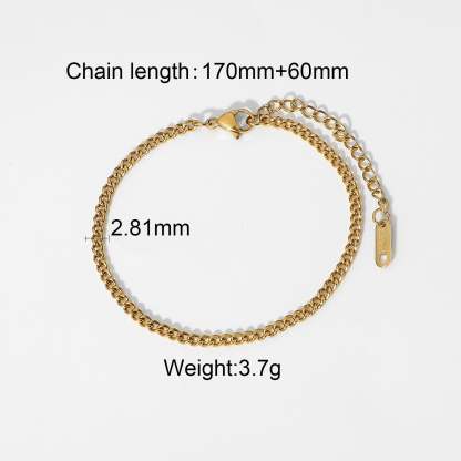 Classic Green Moissanite 18k Gold-plated Chain Bracelet | Mix Mix Style [Hot Seller]-Mix MIx Style