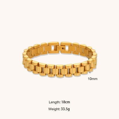 European and American cross-border hot-selling hip-hop temperament watch straps, bracelets, niche fashion design, stainless steel plated 18K jewelry-Mix MIx Style