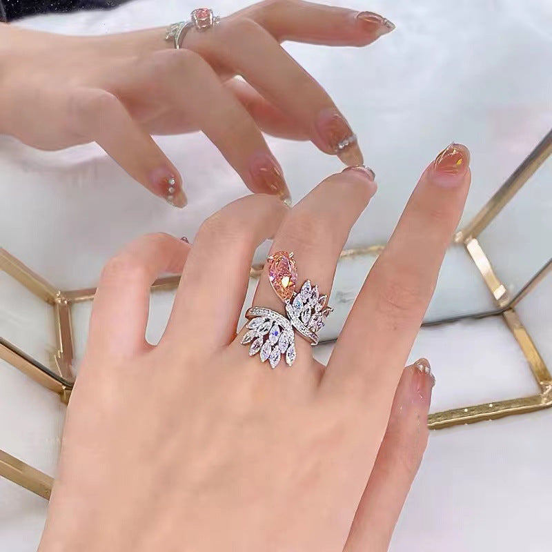 Pink Moissanite Pink Diamond Ring 4ct Wedding Rings Bridal Engagement Jewelry Mix Mix Style [Hot Seller]-Mix MIx Style