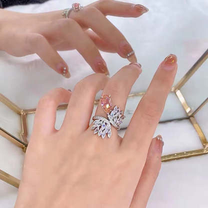 Pink Moissanite Pink Diamond Ring 4ct Wedding Rings Bridal Engagement Jewelry Mix Mix Style [Hot Seller]-Mix MIx Style