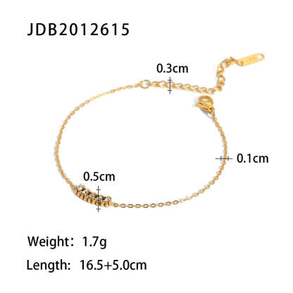 Moissanite Diamonds 18K Gold Plated and Silver Chain Bracelet | Mix Mix Style [Hot Seller]-Mix MIx Style