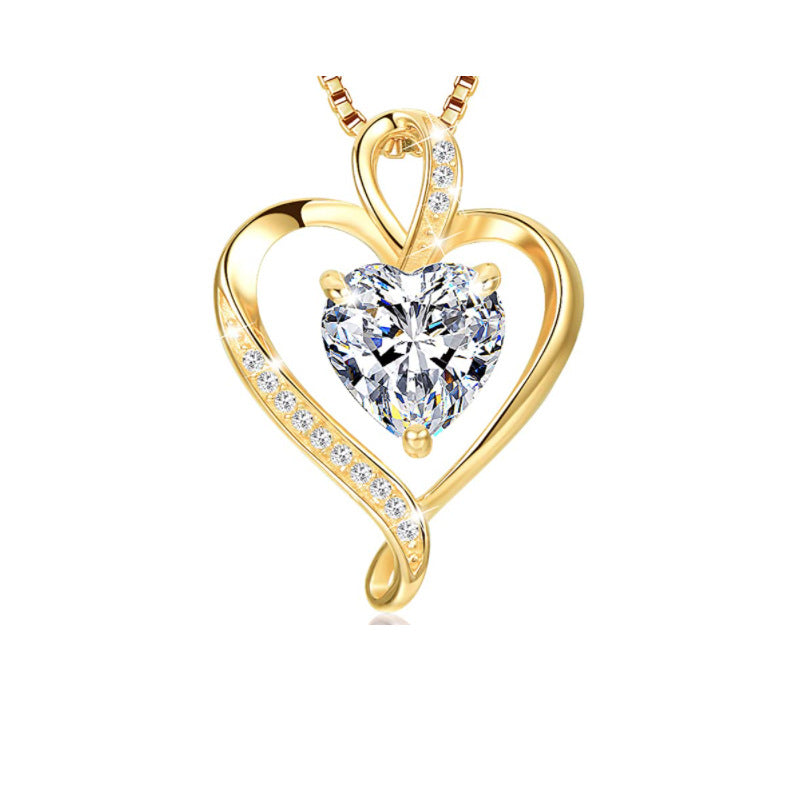 Necklace Infinite Love Heart-Shaped 18K Gold Plated/s925 Sterling Silver, Moissanite Diamond Jewelry  | Mix Mix Style [Hot Seller]-Mix MIx Style