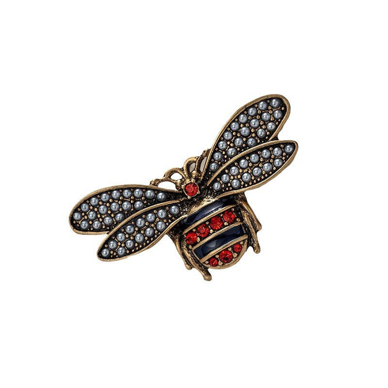 Retro little bee vintage brooch for women high-end personality old brooch niche atmosphere vintage accessories trend-Mix MIx Style