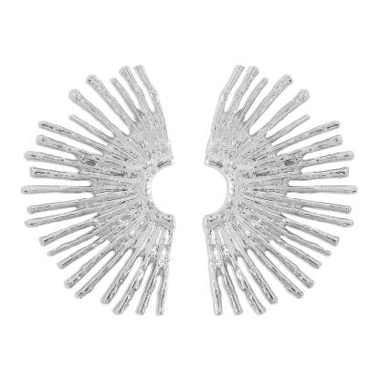 Fan Shaped Timeless Trendy Elegant 18k Vermeil/White Gold Plated Stud Earrings | Mix Mix Style-Mix MIx Style