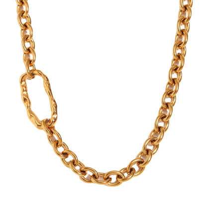 Silver Minimalist Retro Classic Thick Chain 18k Vermeil/White Gold Plated Necklace Jewelry  | Mix Mix Style-Mix MIx Style