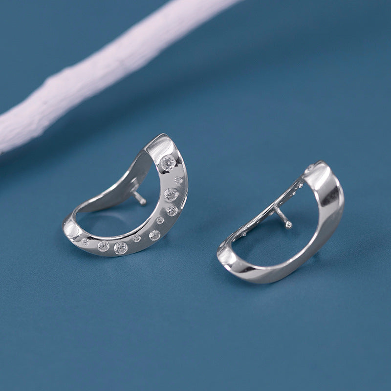 Looking for original corner sterling silver Nordic style simple neutral handsome ear bone clip no ear piercing high-end earrings-Mix MIx Style