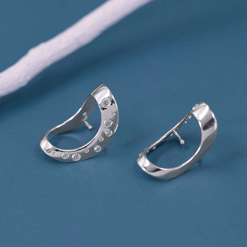 Looking for original corner sterling silver Nordic style simple neutral handsome ear bone clip no ear piercing high-end earrings-Mix MIx Style