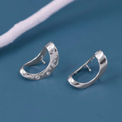 Looking for original corner sterling silver Nordic style simple neutral handsome ear bone clip no ear piercing high-end earrings-Mix MIx Style