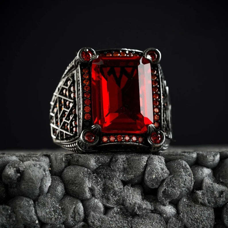 Punk Blue - Red - Green Radiant Cut Moissanite Diamond 18k White Gold 