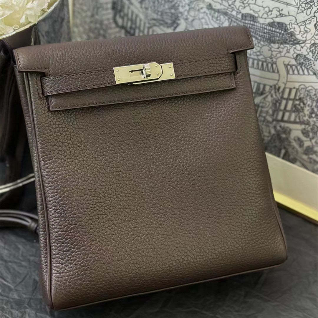 One piece new ebony color 22 Kelly ado backpack ladies schoolbag versatile leisure bag TC cowhide-Mix MIx Style