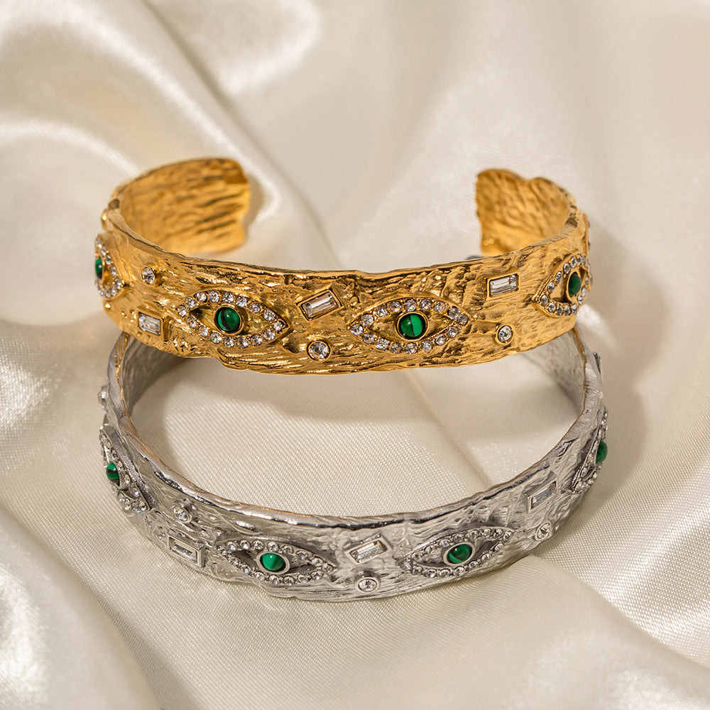 Devil's Eye 18k Gold Plated Opening Cuff Bracelet | Mix Mix Style [Hot Seller]-Mix MIx Style