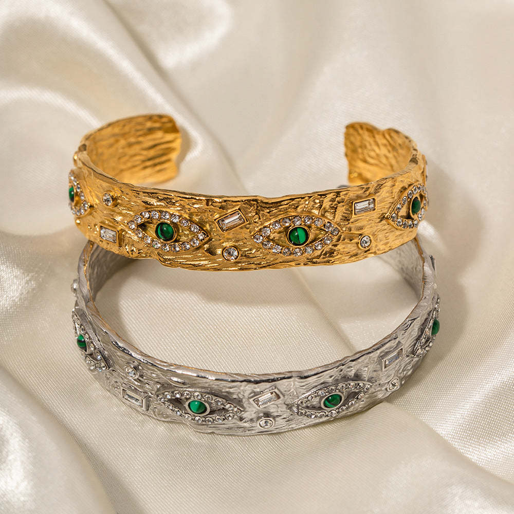 Devil's Eye 18k Gold Plated Opening Cuff Bracelet | Mix Mix Style [Hot Seller]-Mix MIx Style