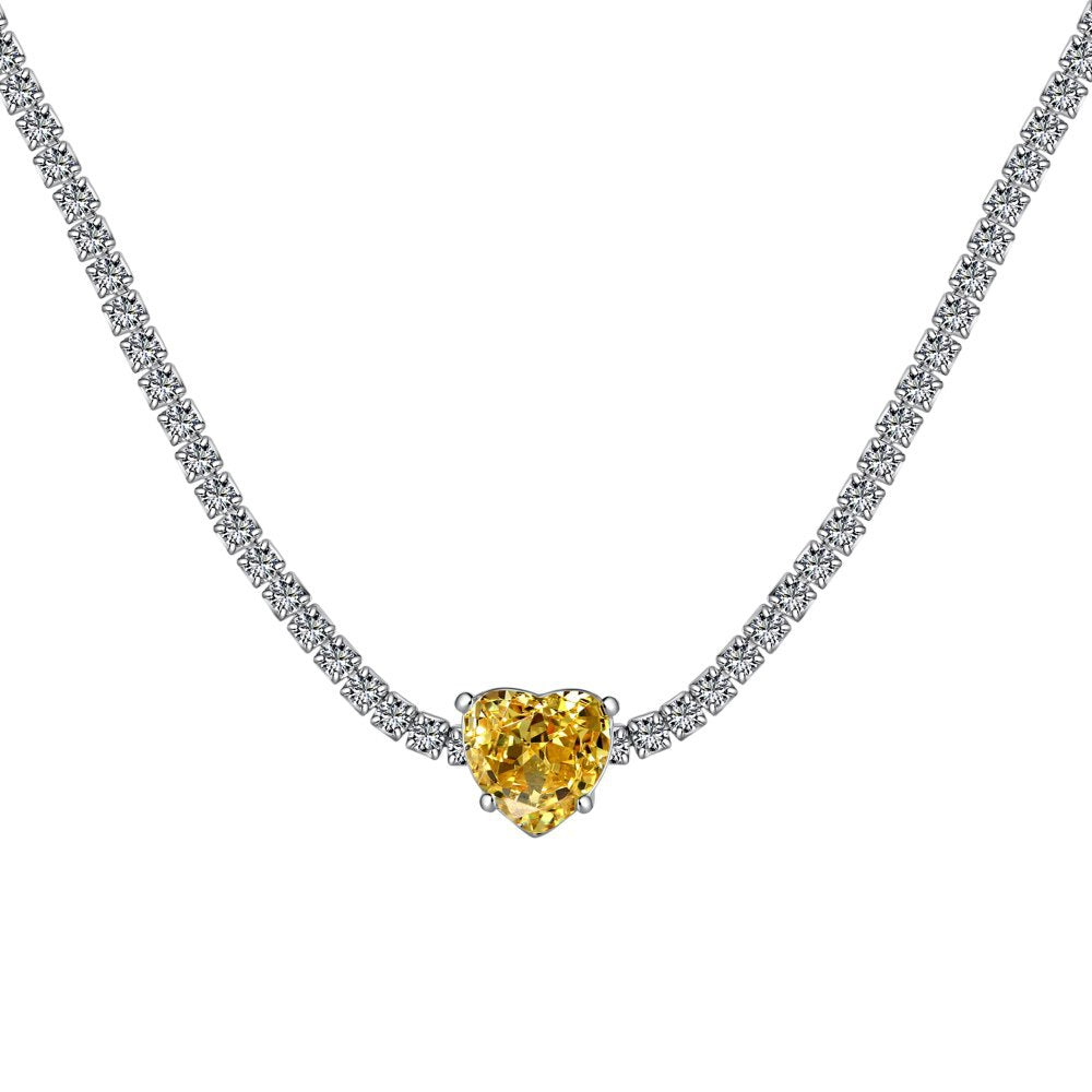 S925 sterling silver tennis necklace women's radiant chopped ice high carbon diamond zircon full diamond tennis chain clavicle neck necklace-Mix MIx Style