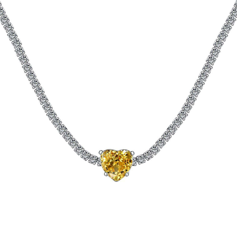 S925 sterling silver tennis necklace women's radiant chopped ice high carbon diamond zircon full diamond tennis chain clavicle neck necklace-Mix MIx Style