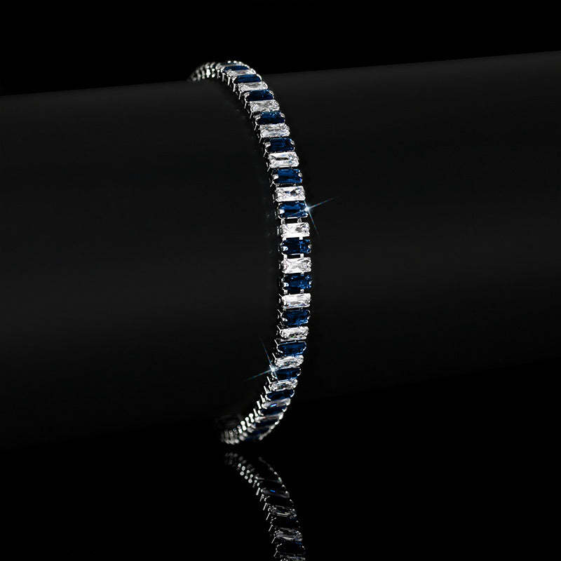 New rectangular zircon bracelet popular in Europe and America for women, cross-border hot sale, adjustable zircon birthstone jewelry wholesale-Mix MIx Style