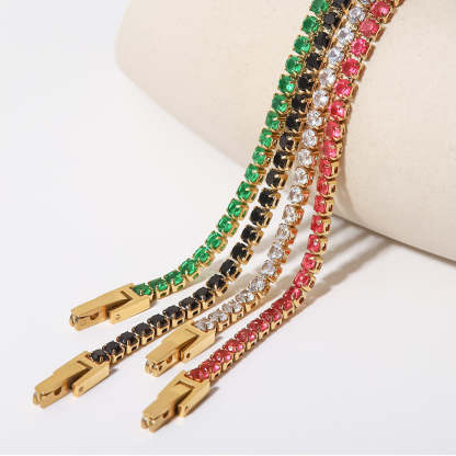 Colorful Moissanite Diamonds 14K Gold Plated Bracelets | Mix Mix Style-Mix MIx Style