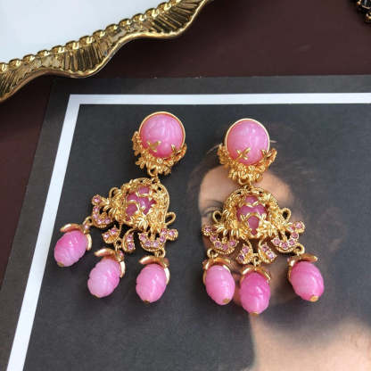 Vintage Classic Pendant Pink Akoya Pearls Luxurious 18k Vermeil Gold Plated Necklace Earring Jewelry Set | Mix Mix Style-Mix MIx Style