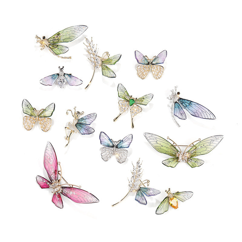 Transparent Wings Dragonfly Butterfly Bee Brooch-Mix MIx Style