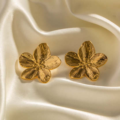 Delicate Flower Shaped Timeless Elegant 18k Vermeil Gold Plated Stud Earrings | Mix Mix Style-Mix MIx Style