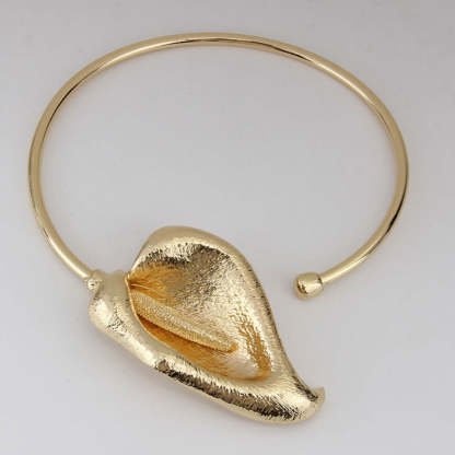 Silver Leaf Retro Pendant Luxurious 18k Gold Plated Open Necklace Jewelry | Mix Mix Style-Mix MIx Style