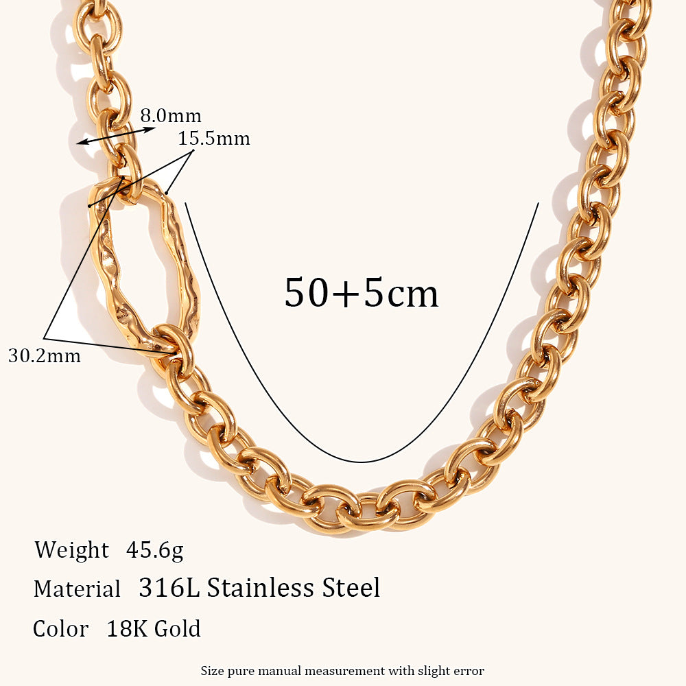 Silver Minimalist Retro Classic Thick Chain 18k Vermeil/White Gold Plated Necklace Jewelry  | Mix Mix Style-Mix MIx Style