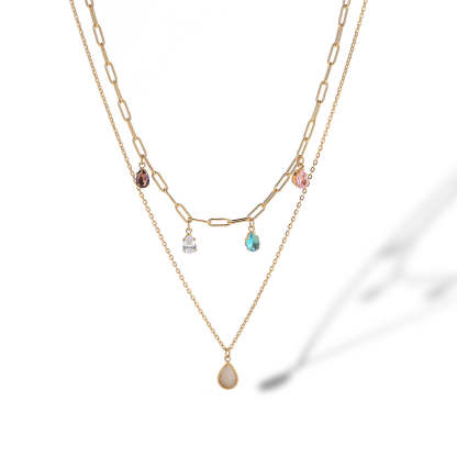 Retro Various Pendant Devils Eye Drop Diamond Luxury Chain 18k Vermeil Gold Plated Necklace Jewelry | Mix Mix Style-Mix MIx Style