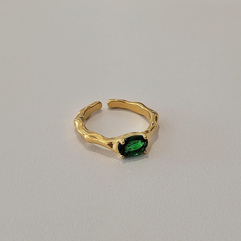 18k Gold Plated and Silver Diamond Irregular Opening Knuckle Ring | Mix Mix Style [Hot Seller]-Mix MIx Style