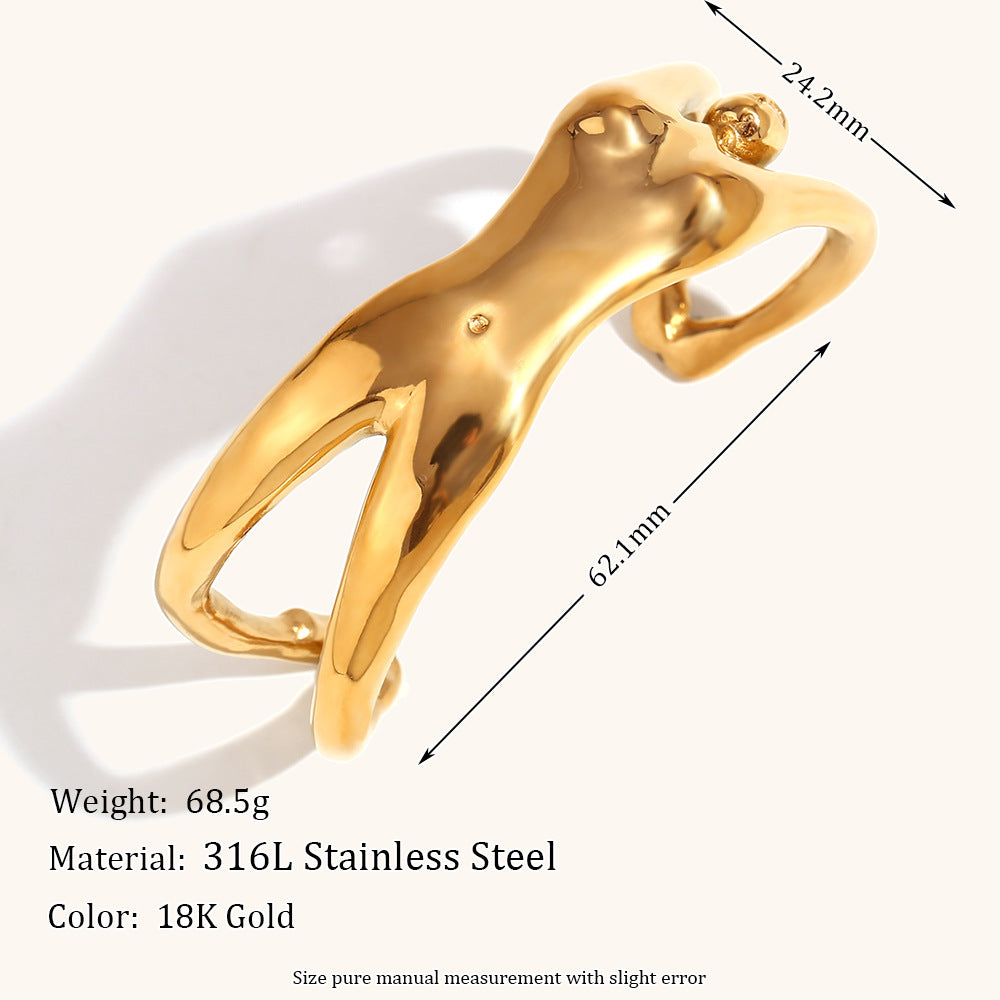 18k Gold Creative Female Body Opening Bracelet Vintage Jewelry-Mix MIx Style