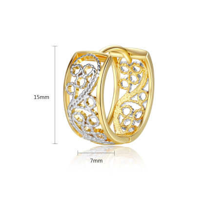 Two-color Trendy Elegant 18k Vermeil & White Gold Plated Vintage Retro Chunky Hoop Earrings | Mix Mix Style-Mix MIx Style
